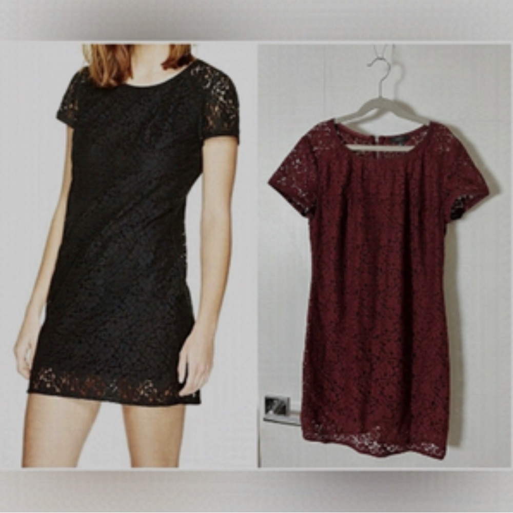Aritzia Talula Burgundy Red Lace Mini Dress Sz 4